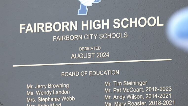 Photos of the New Fairborn High School.