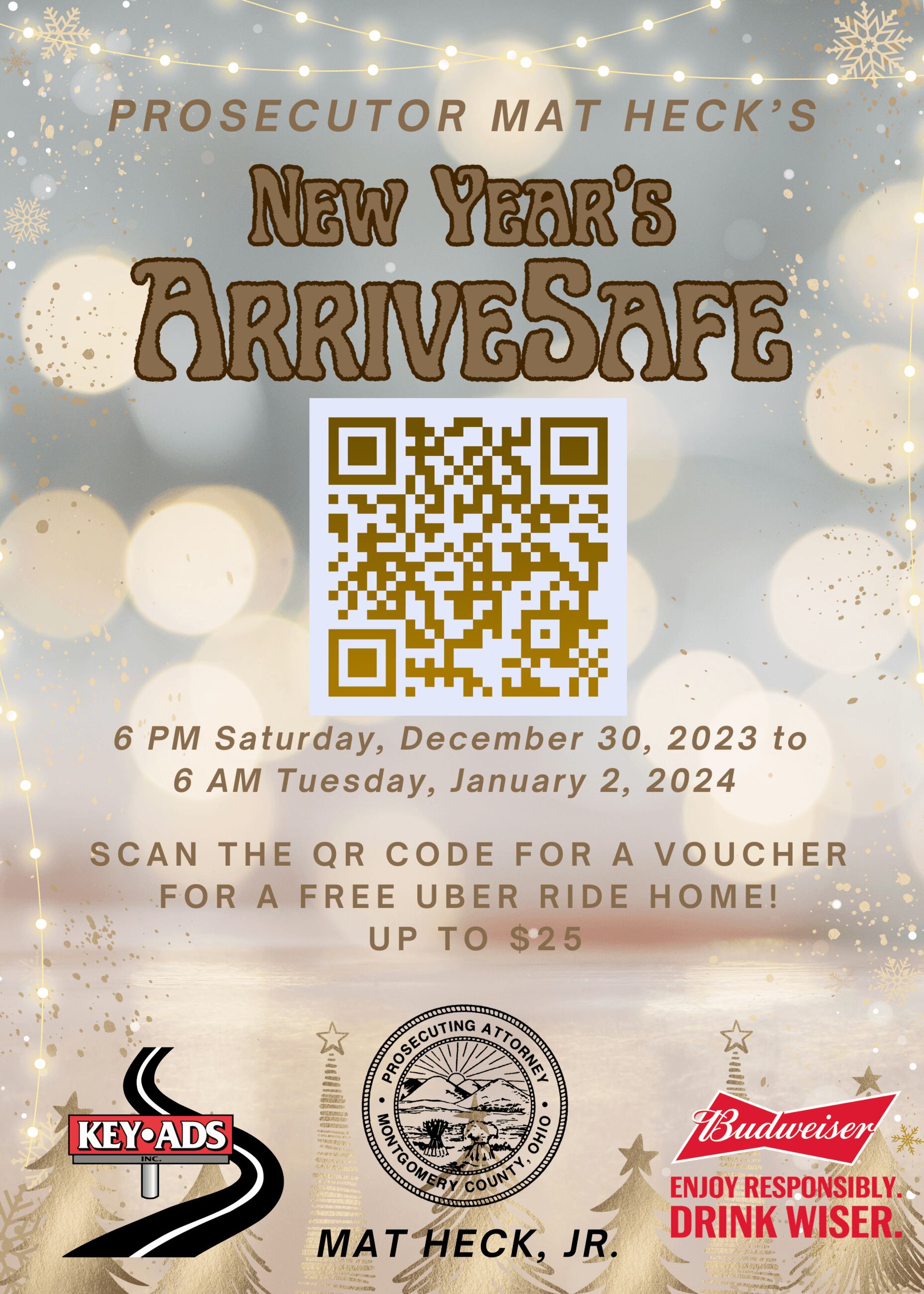 Local prosecutor offers free uber rides during New Year s weekend